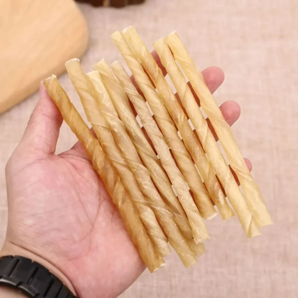 Dog pet snacks natural color cowhide roll bite-resistant halitosis teddy golden retriever large dog dog bite food